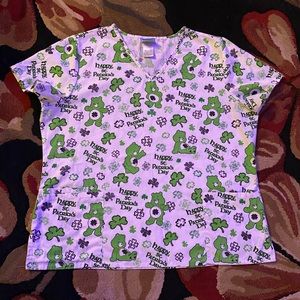 St Patrick’s Day Scrub Top